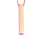 Bar Necklace (Size 24) in Rose Gold Tone Stainless Steel