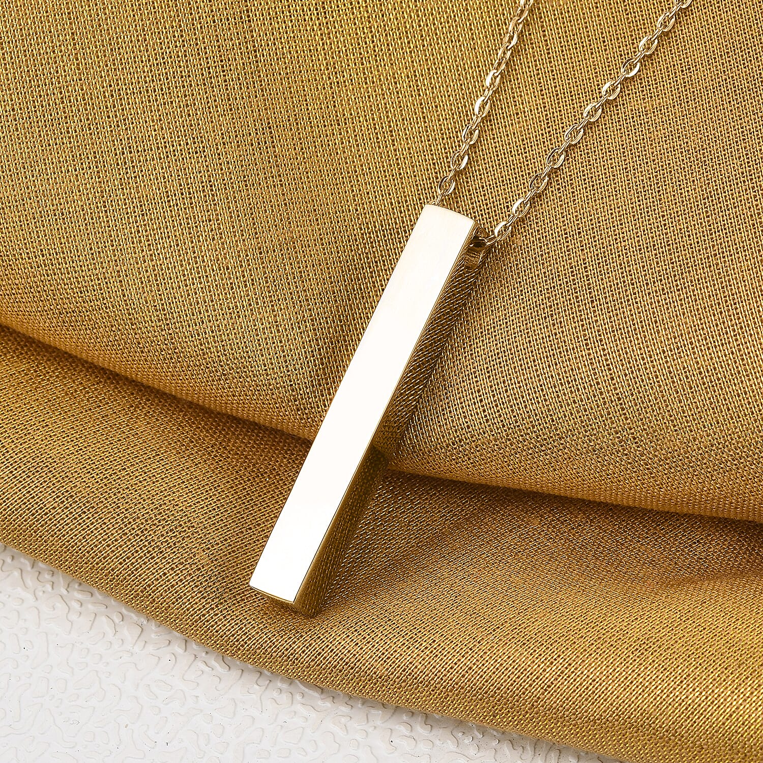 Bar Necklace in Yellow Gold Tone Stainless Steel 3623471 2