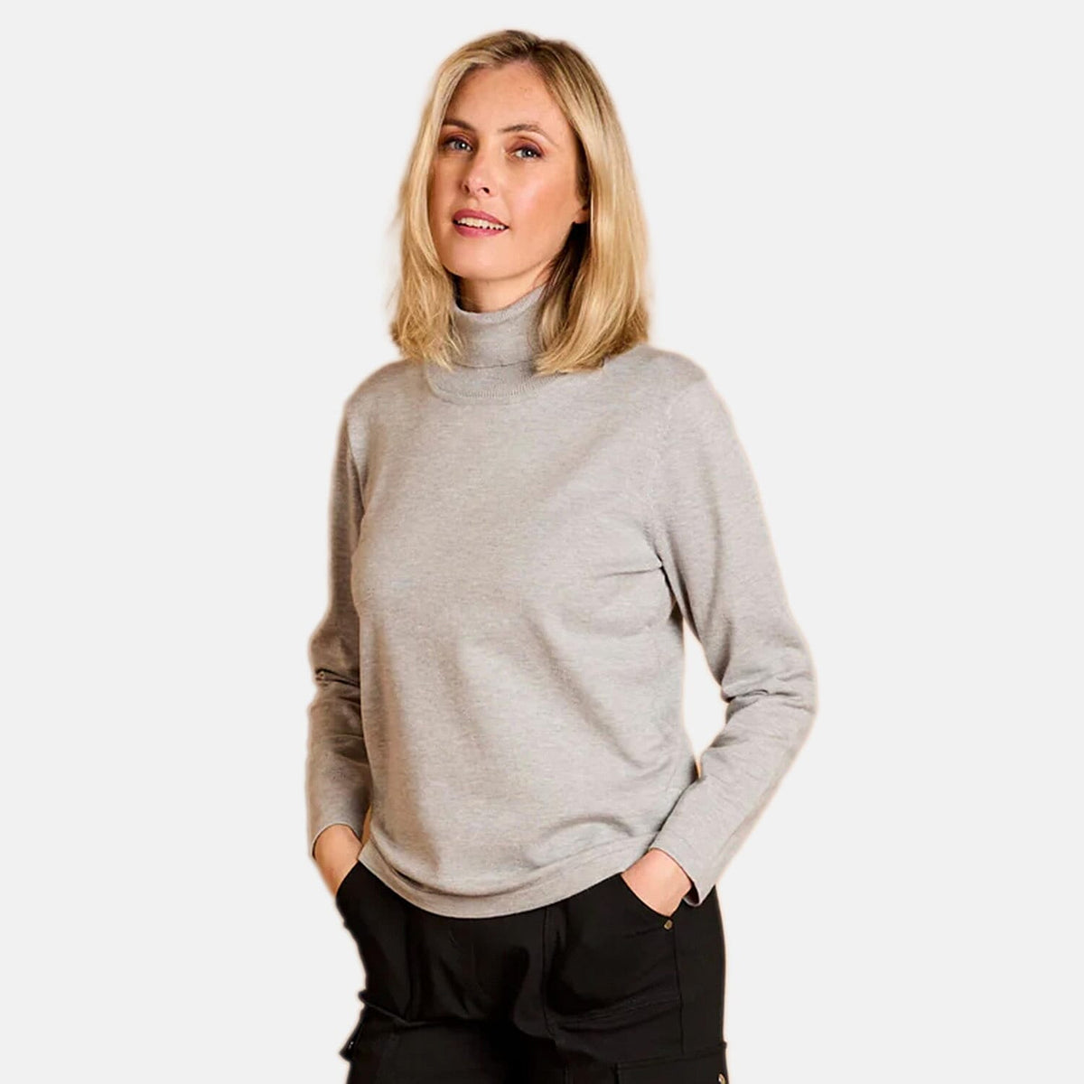 Women's Knitted Jumper with Roll Neck V32549513 1