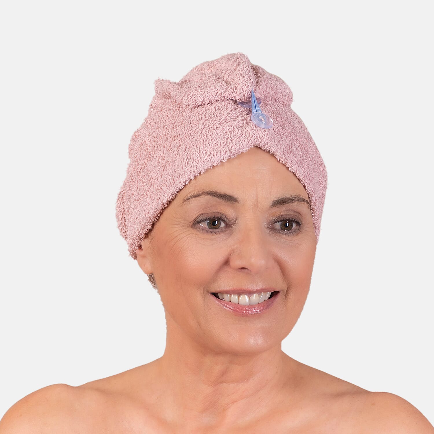 100% Cotton Womens Shower Body Wrap with Hair Cap (Size 138x78x1 cm) - Pink 7173867 4