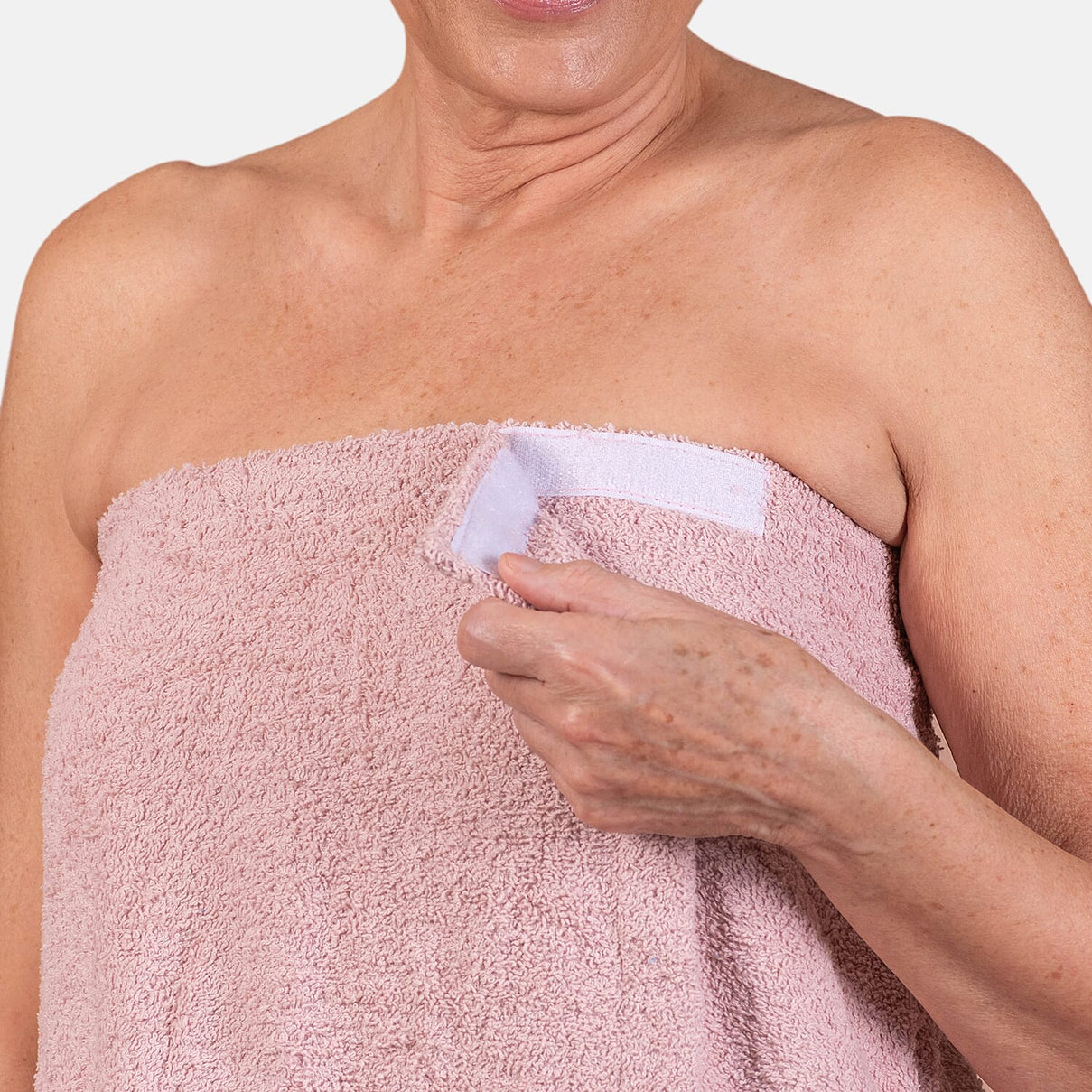 100% Cotton Womens Shower Body Wrap with Hair Cap (Size 138x78x1 cm) - Pink 7173867 7
