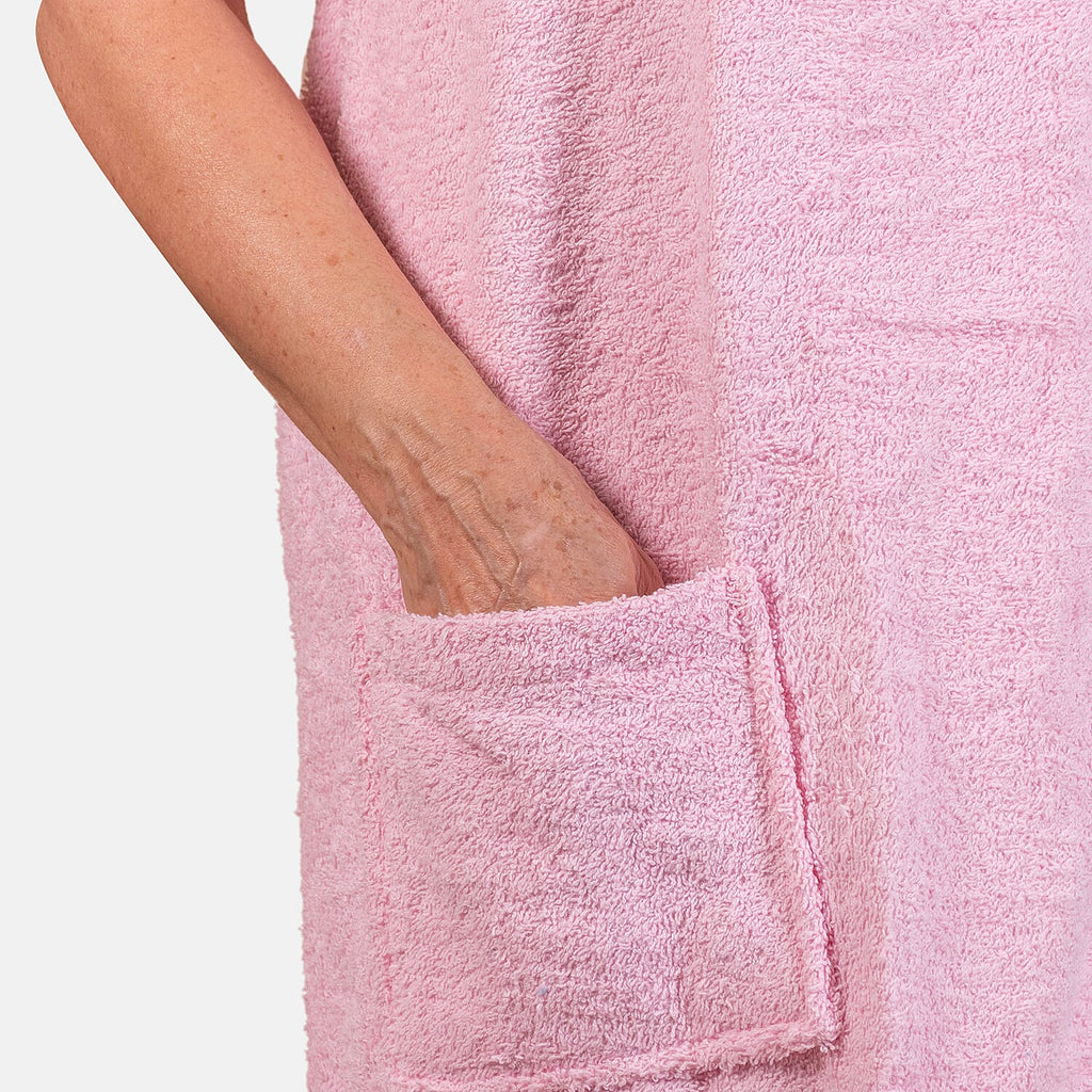 100% Cotton Womens Shower Body Wrap with Hair Cap -Lavender