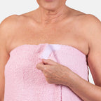 100% Cotton Womens Shower Body Wrap with Hair Cap -Lavender