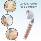 High-Pressure Ionic Filter Shower Head with 3 Adjustable Spray Settings (22 x 8cm)