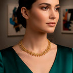 Beaded Necklace (Size - 18-2 Ext) in Yellow Gold Tone