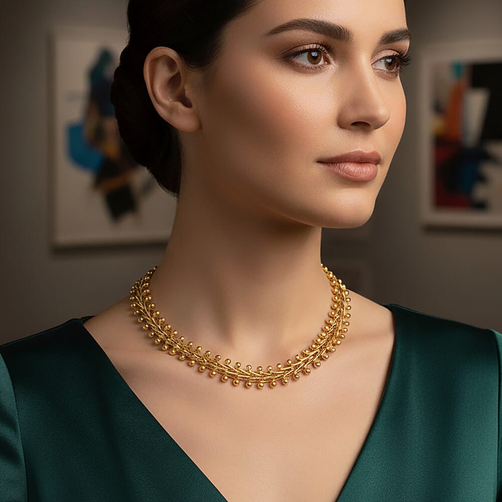 Beaded Necklace (Size - 18-2 Ext) in Yellow Gold Tone 8259788 3