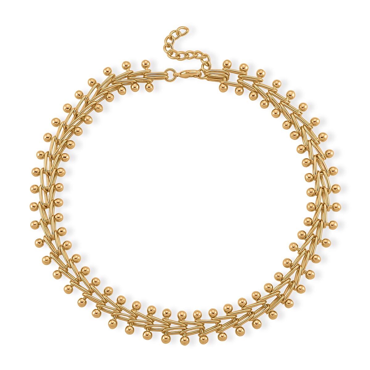 Beaded Necklace (Size - 18-2 Ext) in Yellow Gold Tone 8259788 4