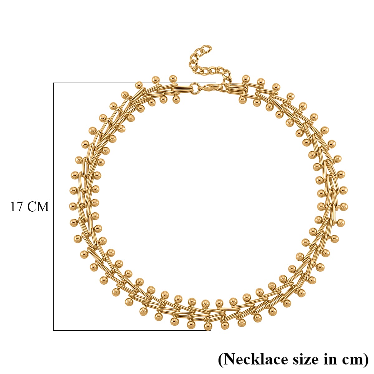 Beaded Necklace (Size - 18-2 Ext) in Yellow Gold Tone 8259788 6