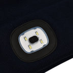 Beanie Hat with Rechargeable Head Torch - Blue