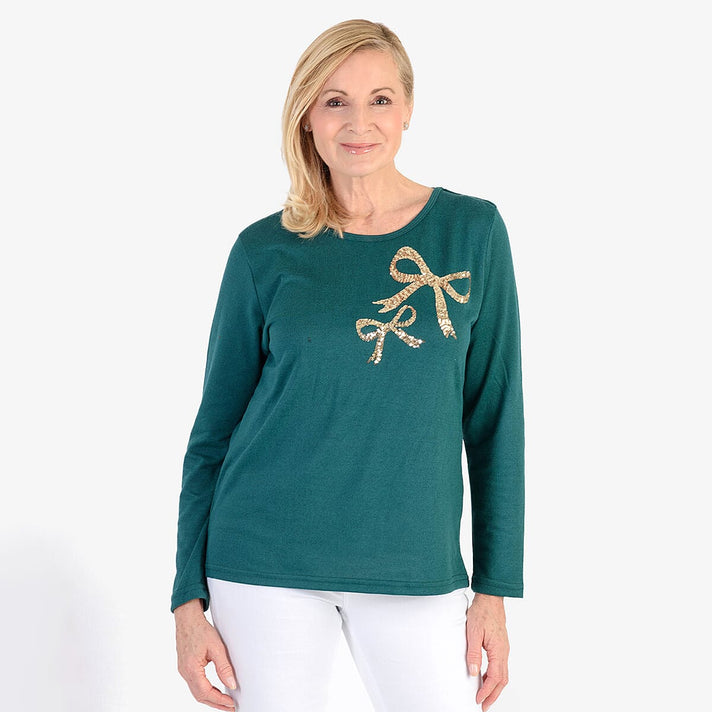 Beaumonde Women's Sequin Bow Jumper 8357553 1