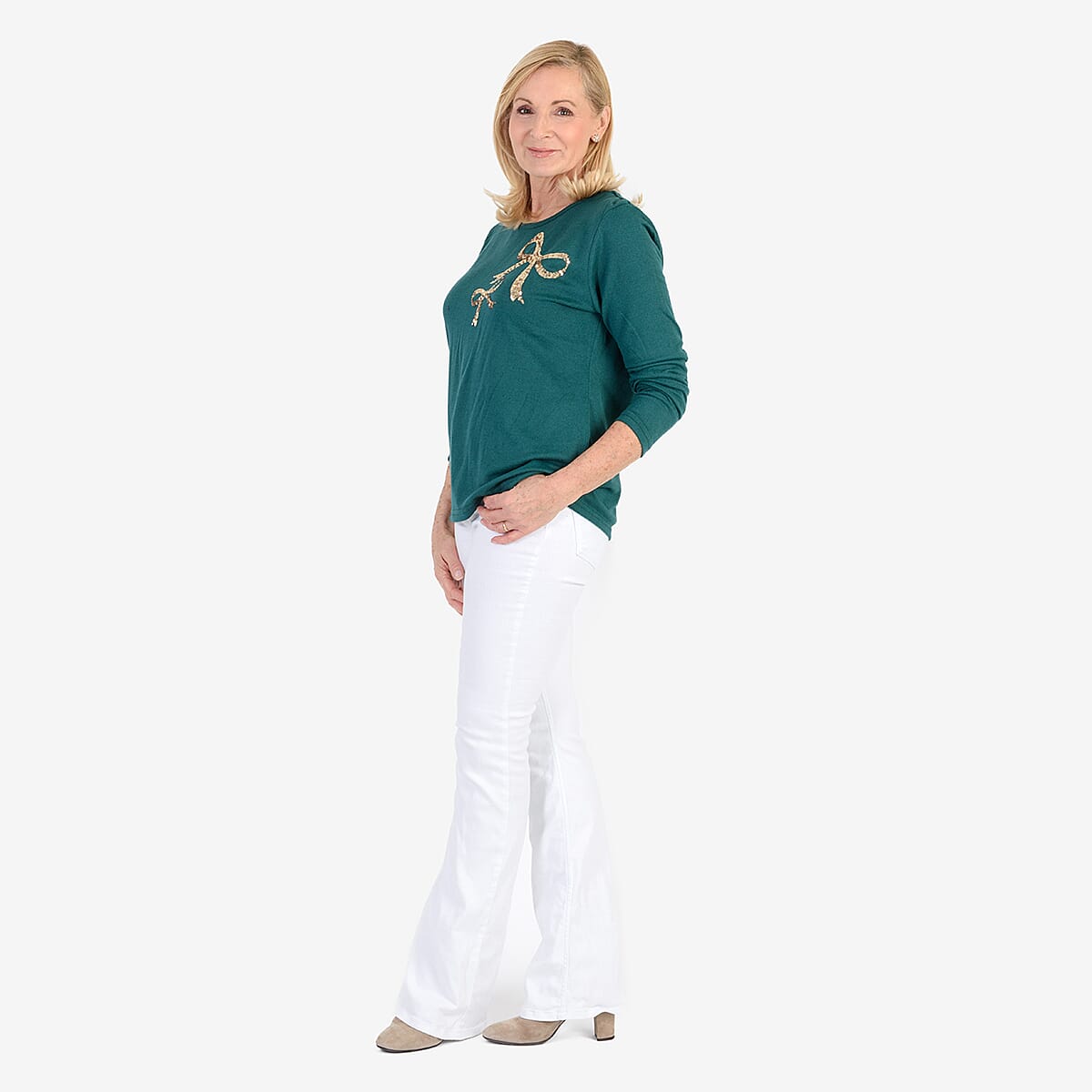 Beaumonde Women's Sequin Bow Jumper 8357553 2