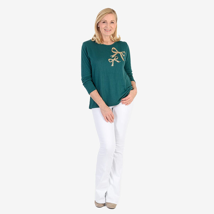 Beaumonde Women's Sequin Bow Jumper 8357554 2