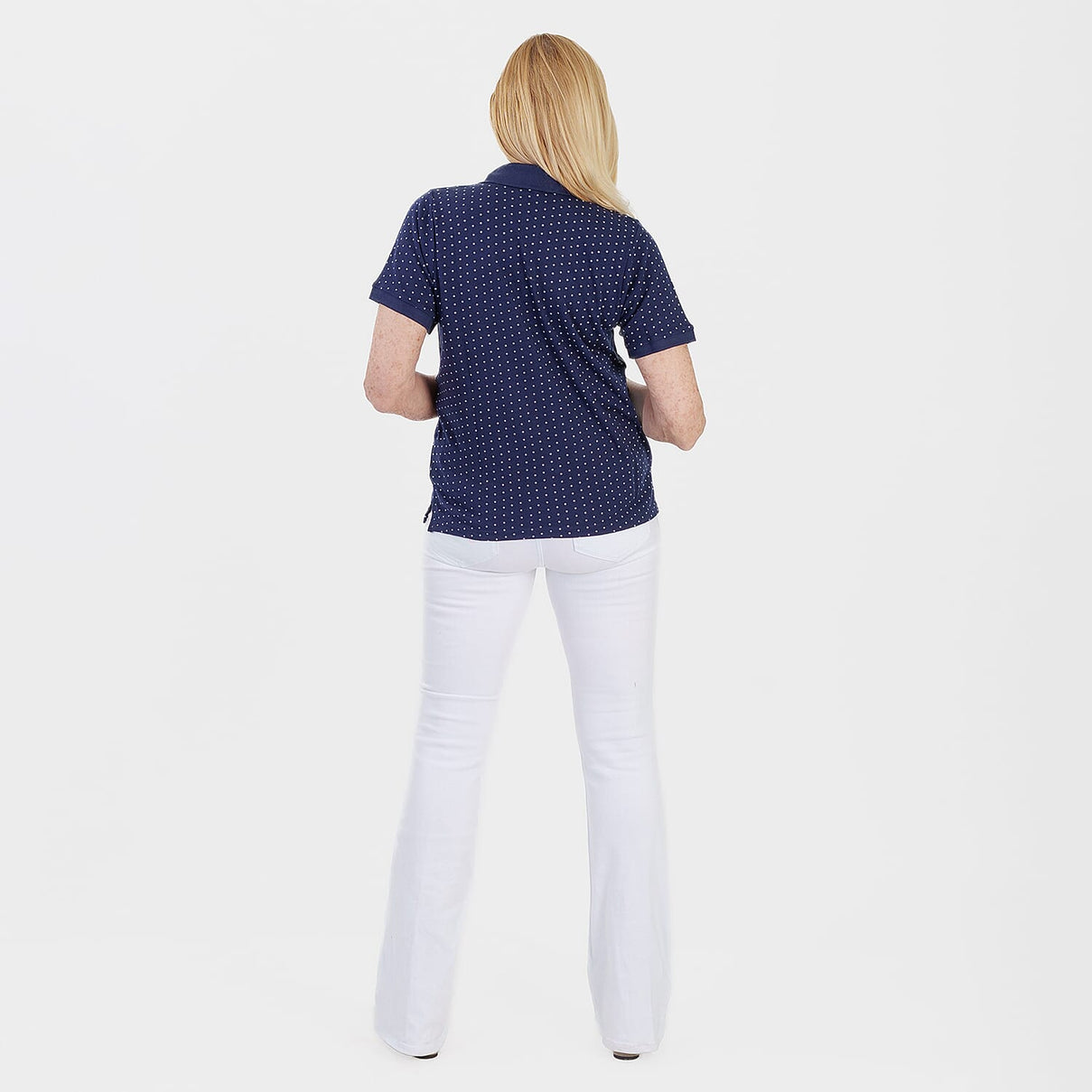 Beaumonde Ladies Polo Collar Short Sleeve Jersey Tee (Size L, 16-18) - Navy V32518010 3