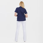 Beaumonde Ladies Polo Collar Short Sleeve Jersey Tee (Size L, 16-18) - Navy