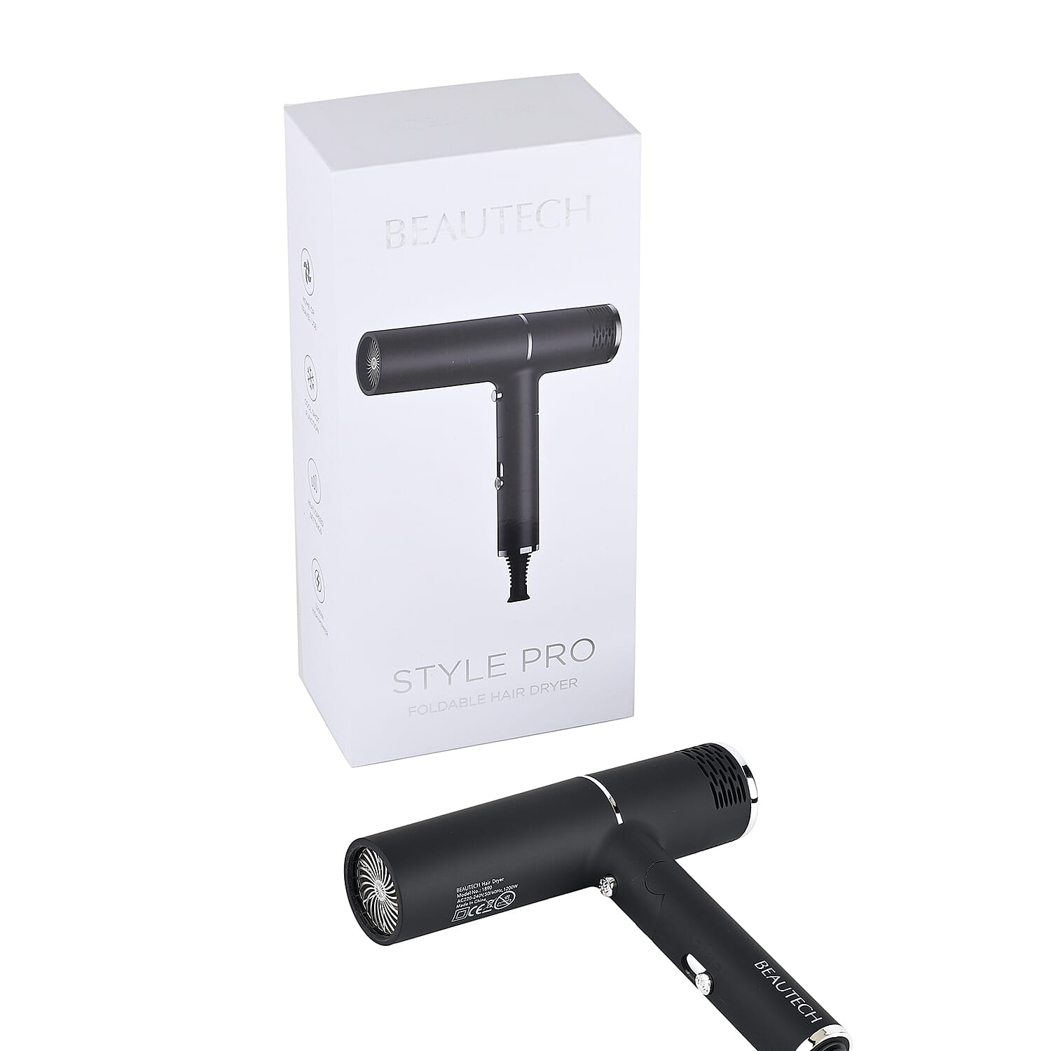 Beautech Foldable Hair Dryer with Concentrator Nozzle (1400W) - Black 7816571 18