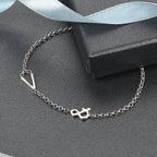 Platinum Overlay Sterling Silver Line Bracelet 1 Row