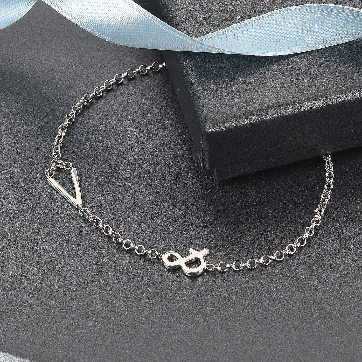 Belcher Bracelet in Platinum Plated Sterling Silver 3769648 0