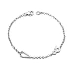 Platinum Overlay Sterling Silver Line Bracelet 1 Row
