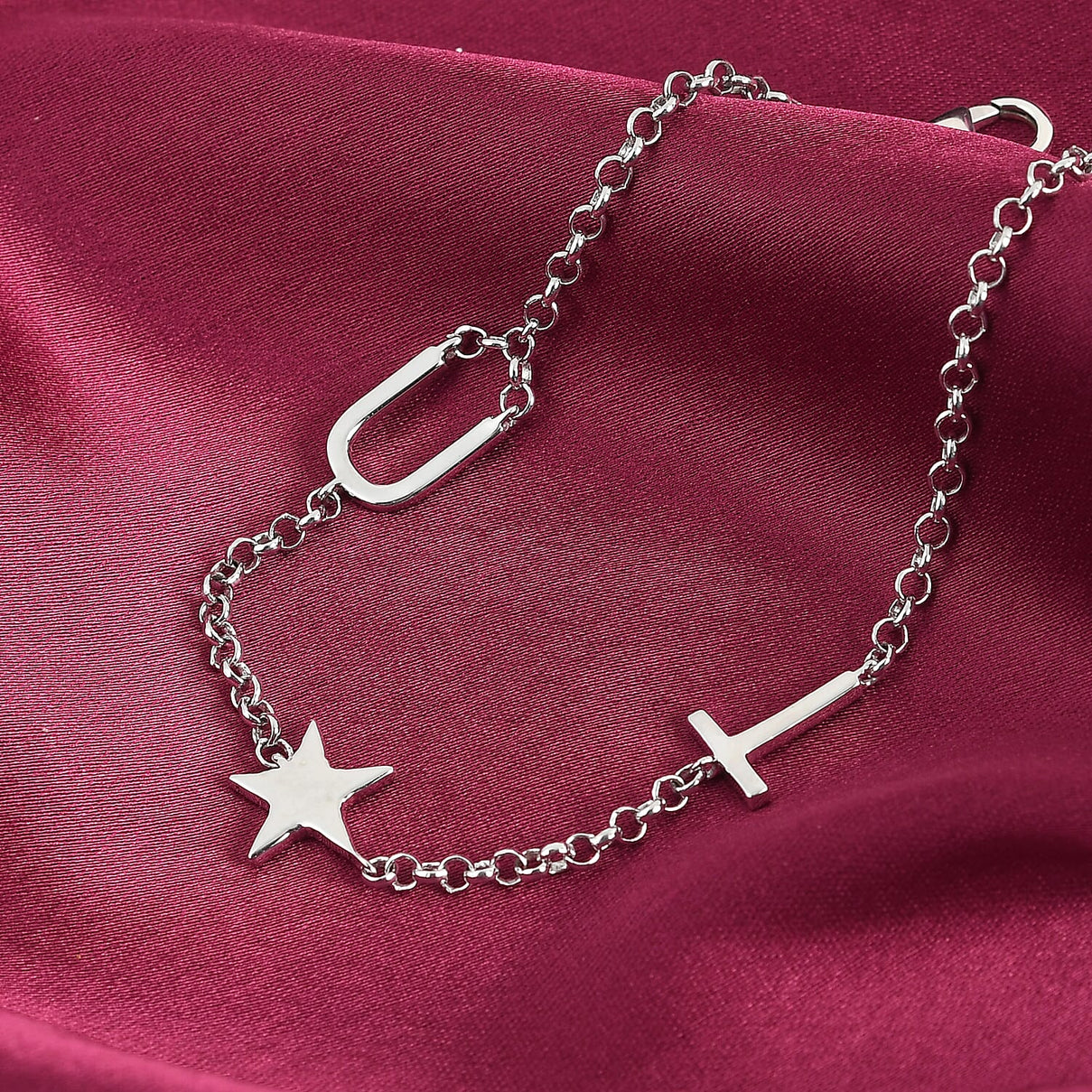 Belcher Bracelet in Platinum Plated Sterling Silver 3769654 0
