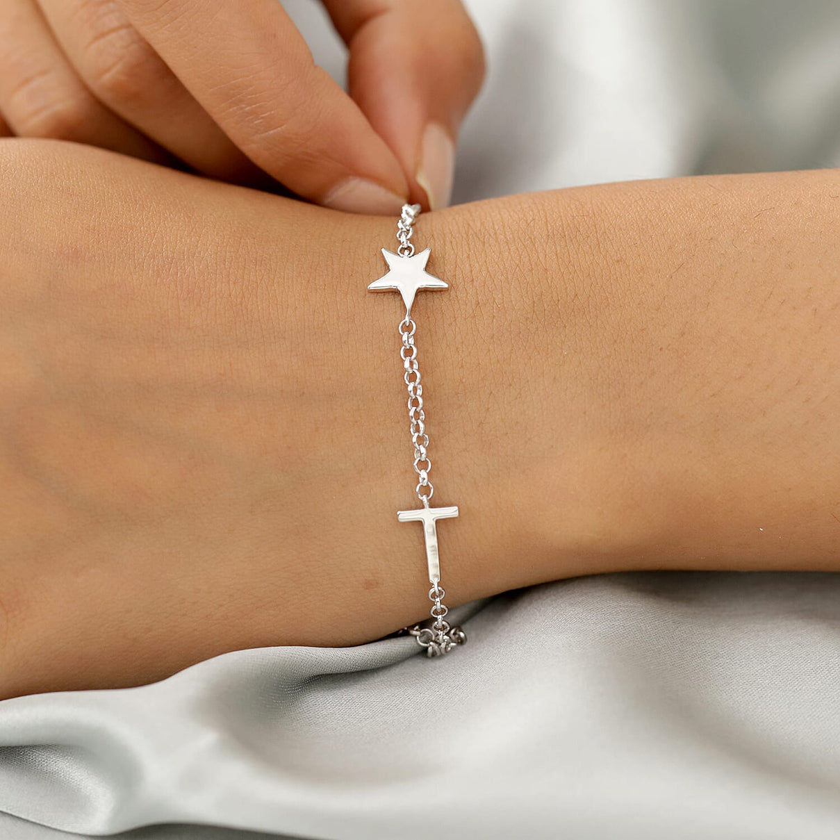 Belcher Bracelet in Platinum Plated Sterling Silver 3769654 1