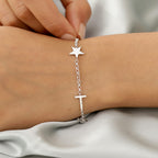 Platinum Overlay Sterling Silver Line Bracelet 1 Row