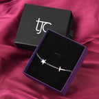 Platinum Overlay Sterling Silver Line Bracelet 1 Row