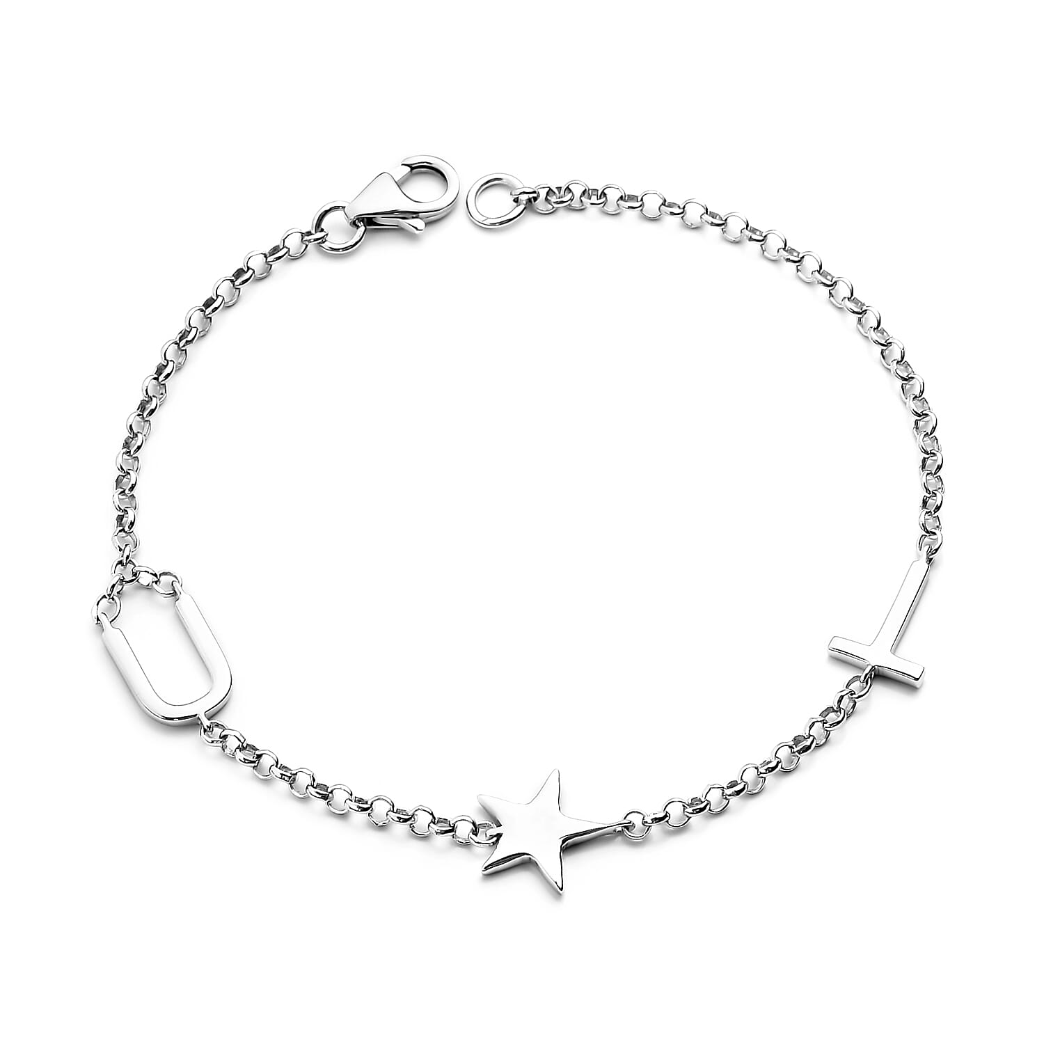 Belcher Bracelet in Platinum Plated Sterling Silver 3769654 3