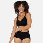 Bella Bodies Pack of 2 - Seamless Full Coverage Bamboo Girlshort (Size M) - Black & Sand