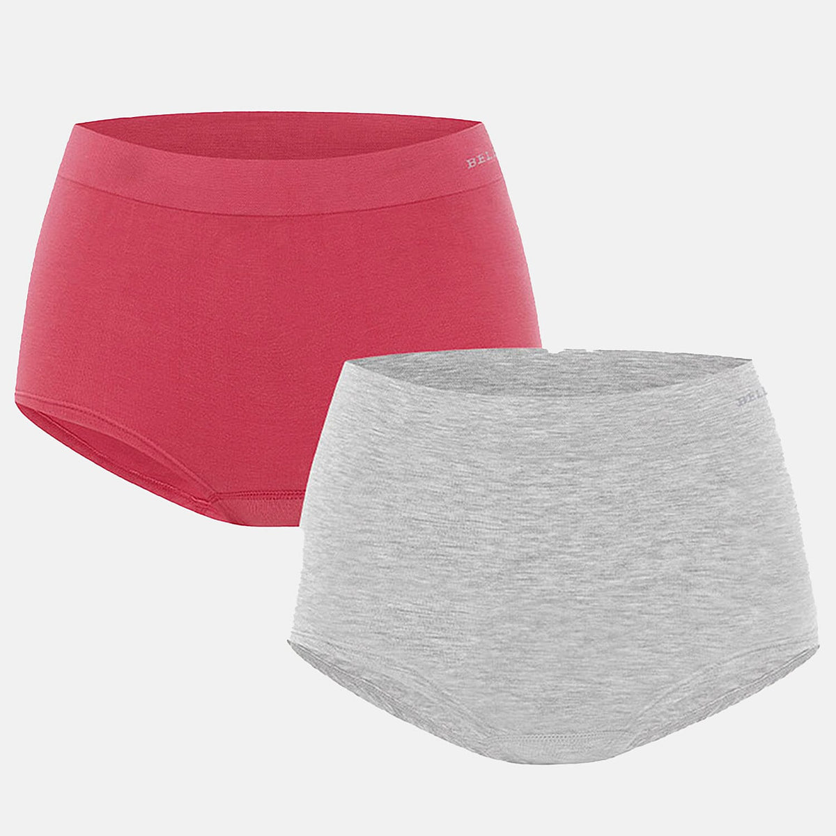 Bella Bodies Pack of 2 - Seamless Full Coverage Bamboo Girlshort (Size M) - Grey Rose V32579121 0