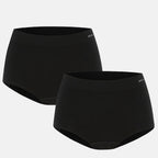 Bella Bodies Pack of 2 - Seamless Full Coverage Bamboo Girlshort (Size S) - Black