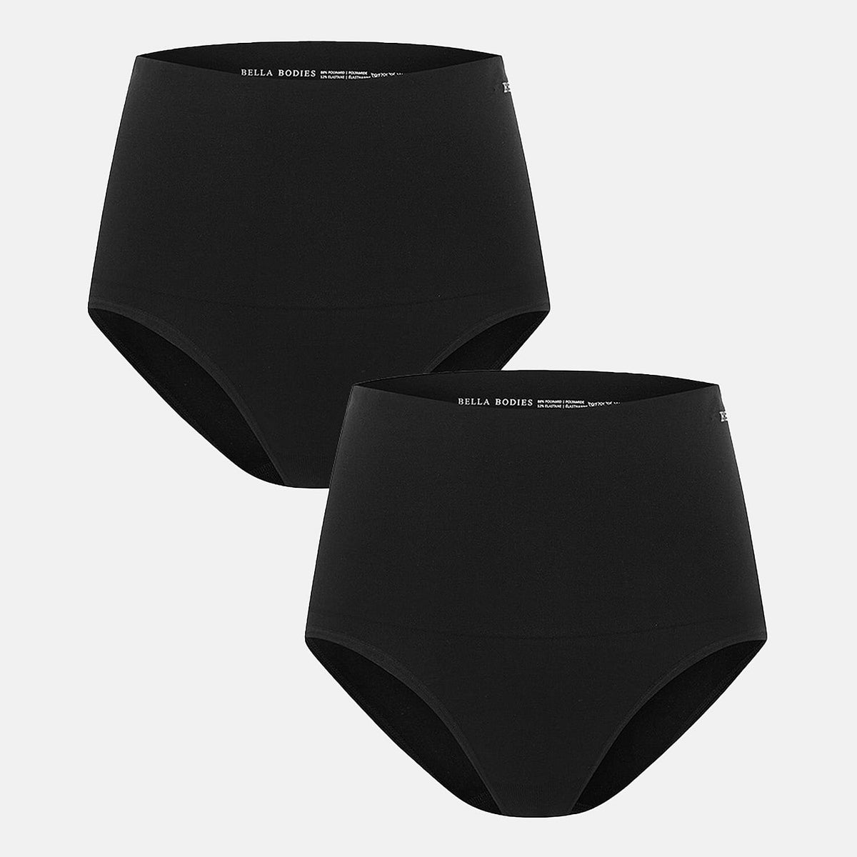 Bella Bodies Pack of 2 - Smoothme Quick Dry Seamless High-Waisted Knickers (Size M) - Black V32637612 0