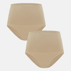 Bella Bodies Pack of 2 - SmoothMe Quick-Dry Seamless High-Waisted Briefs (Size M) - Sand