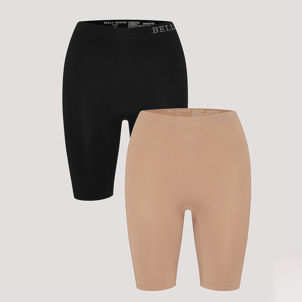 Bella Bodies Cool Fit Quick-Dry Everyday Anti-Chafing Shorts (Size XXXL) - Black - Taupe