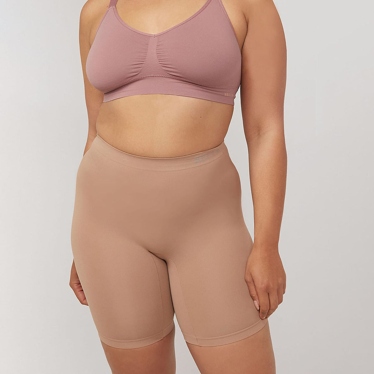 Bella Bodies Cool Fit Quick-Dry Everyday Anti-Chafing Shorts (Size XXXL) - Black &amp; Taupe V32580188 3