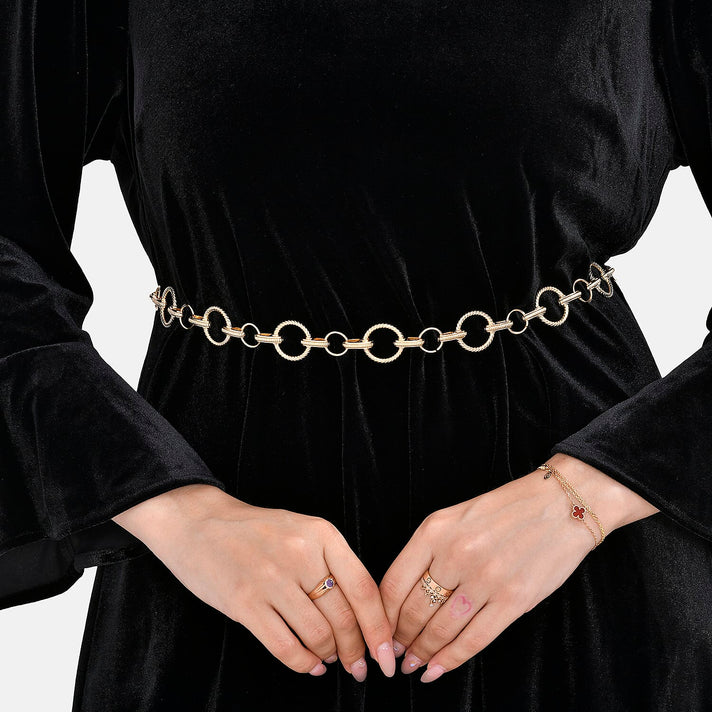 Women Ring Chain-Link Belt (100cm) - Golden 7733614 2