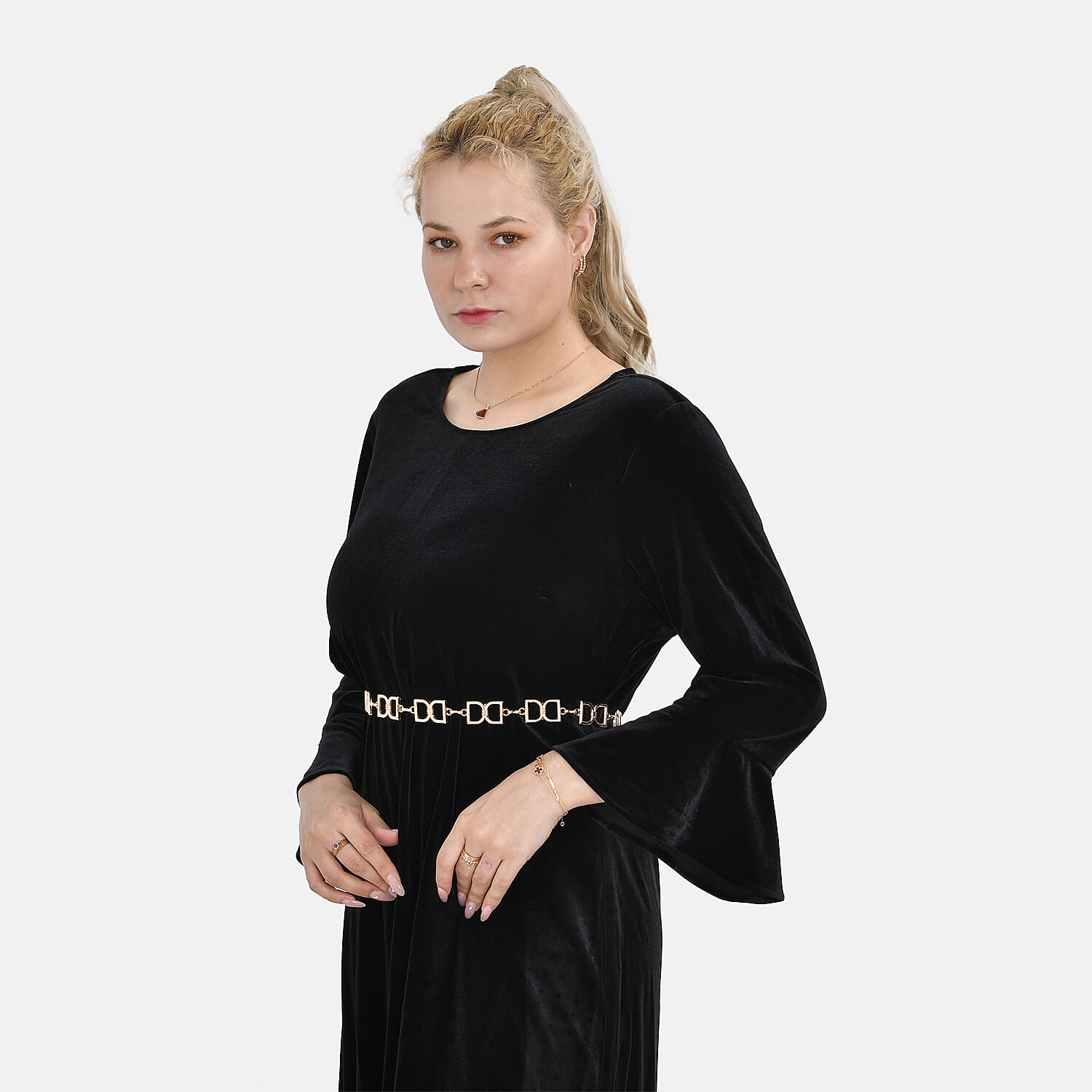 Women Stylish Chain-Link Belt (110cm) - Golden 7733598 0