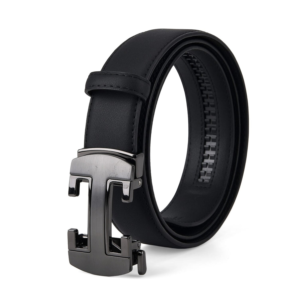 Genuine Leather Belt with Gift Box (Size - 130 CM) - Gunmetal 8426223 0