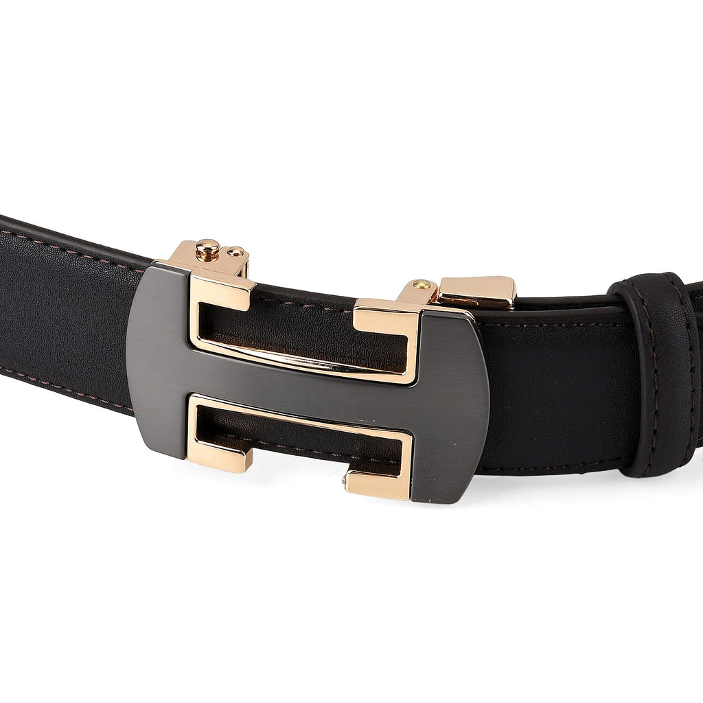 Genuine Leather Belt with Gift Box (Size - 130 CM) - Dark Brown