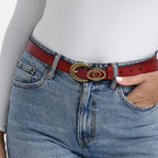 Genunine Leather Belt with Statement Buckle