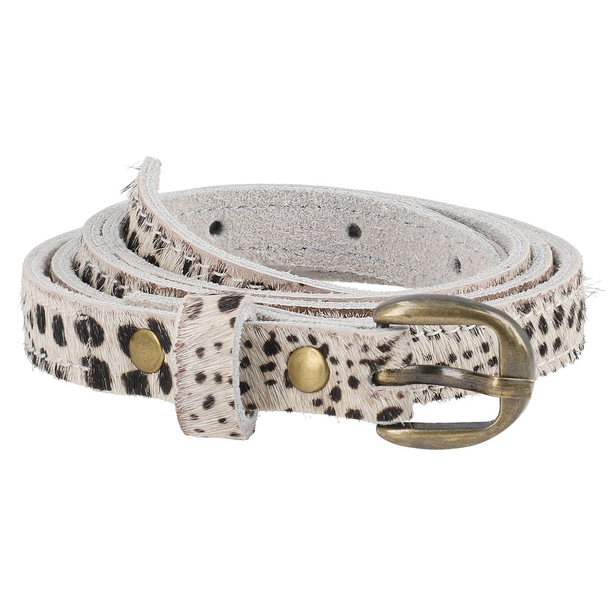 100% Genuine Hair on Leather Belt (Length -106 cm) - Black &amp; White 7630352 0