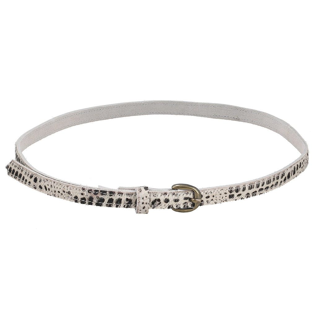 100% Genuine Hair on Leather Belt (Length -106 cm) - Black & White