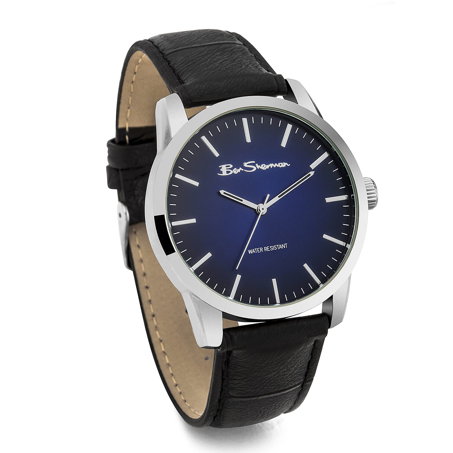Ben Sherman Black Leather Strap Water Resistant Watch with Headphone Set 7732943 1