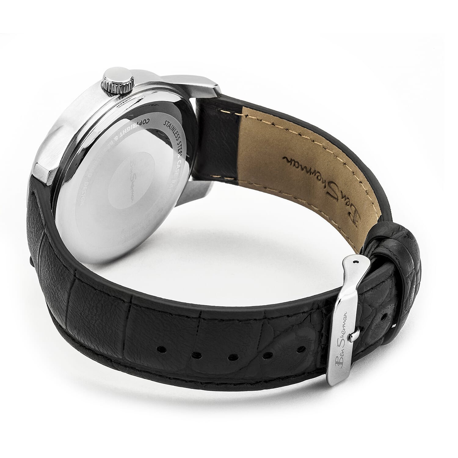 Ben Sherman Black Leather Strap Water Resistant Watch with Headphone Set 7732943 2