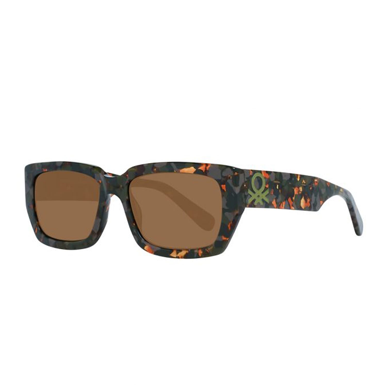 United Colors of Benetton - Rectangular Tortoise Sunglasses - Green Multi 7522501 0