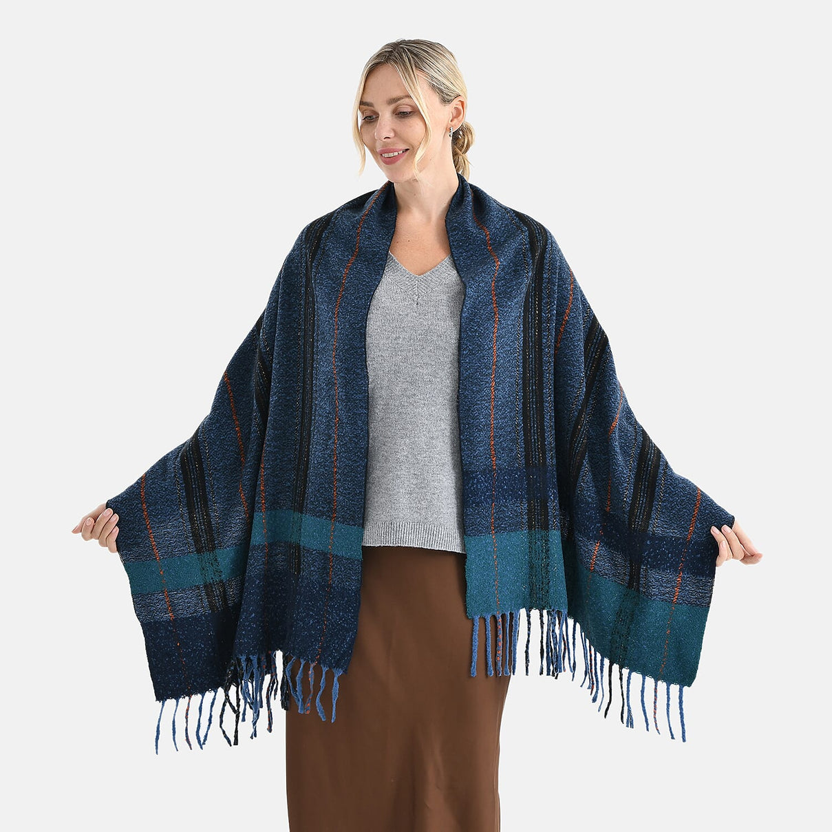 Jacquard Shawl for Women with Tassels 8270138 0