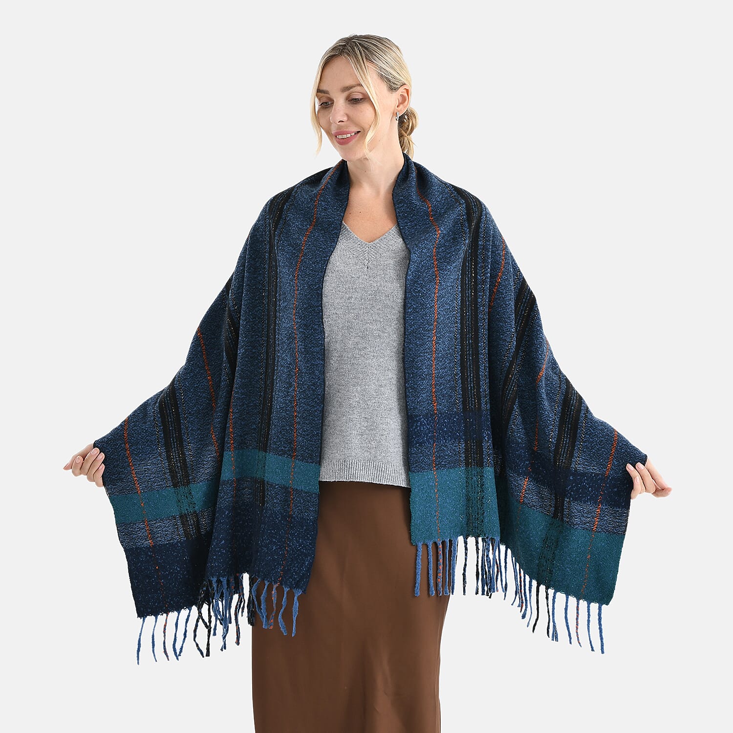 Jacquard Shawl for Women with Tassels 8270138 0