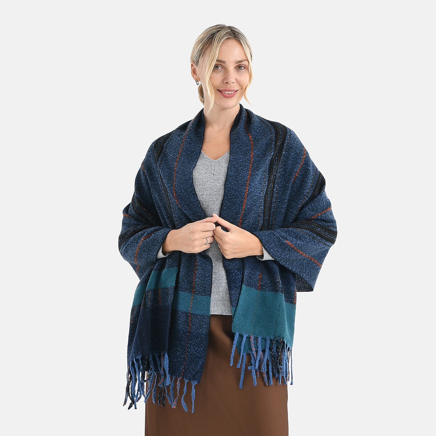 Jacquard Shawl for Women with Tassels 8270138 2