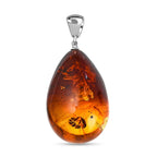 Tucson Special - Bi Colour Baltic Amber Solitaire Drop Pendant