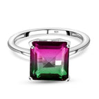 Bi-Colour Quartz Solitaire Ring in Sterling Silver 4.34 Ct.