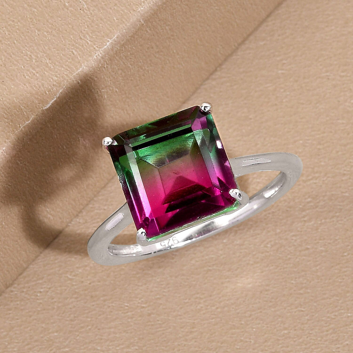 Bi-Colour Quartz Solitaire Ring in Sterling Silver 4.34 Ct. 8953759 2